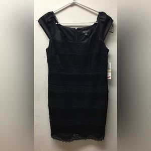 S.L.fashions Sz 12 New Black Prada Twill Dress